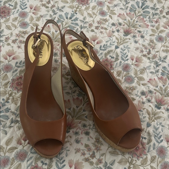 Michael Kors Tan Wedge Sandals - Picture 1 of 5